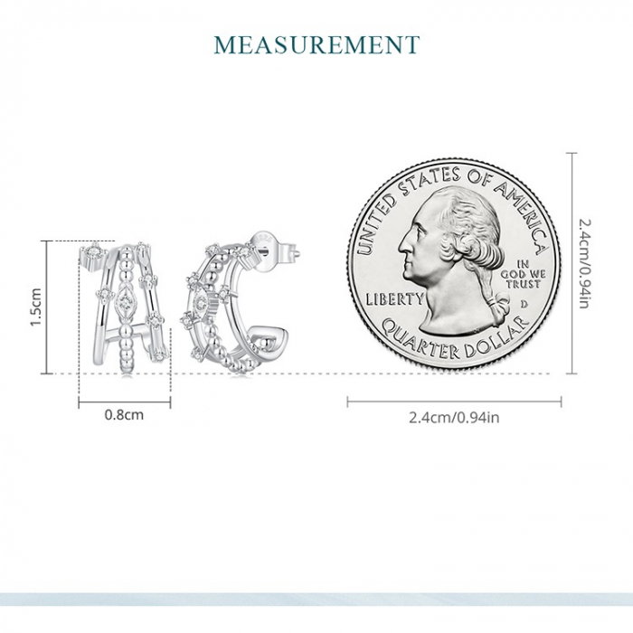 Cercei argint tripli cu zirconii [8]