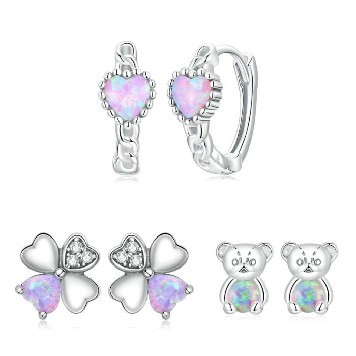 Cercei argint ursuleti cu opal [7]