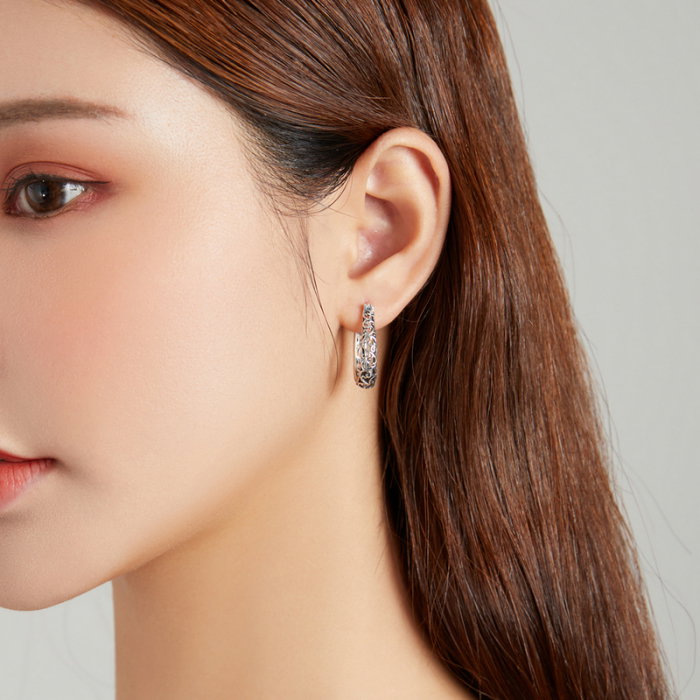 Cercei argint vintage cu model floral [2]