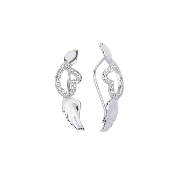 Cercei argint Wing & Heart cu zirconii [1]