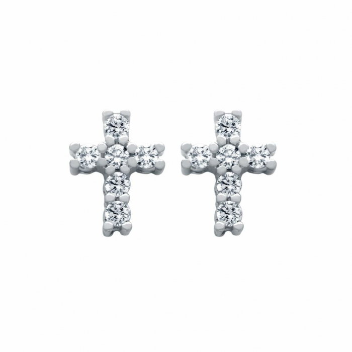Cercei cruciulite din argint 925 placat cu aur si zirconii [2]