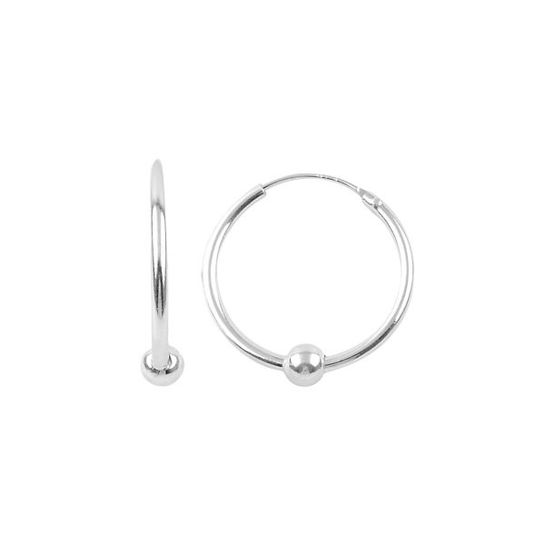 Cercei argint creole 20 mm cu biluta [1]