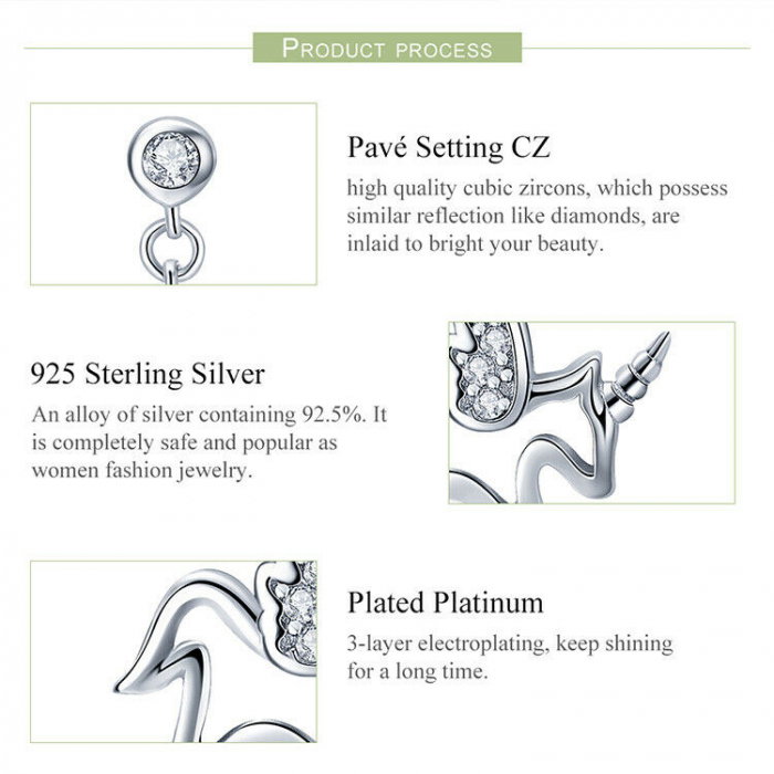 Cercei din argint Baby Unicorn [4]