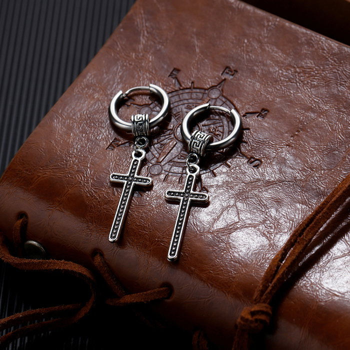 Cercei din inox cu cruciulite [4]