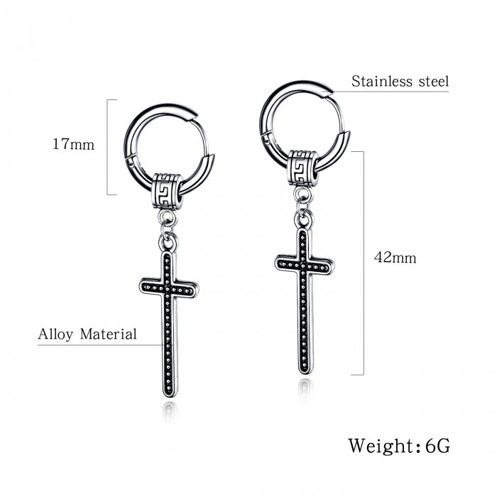 Cercei din inox cu cruciulite [3]