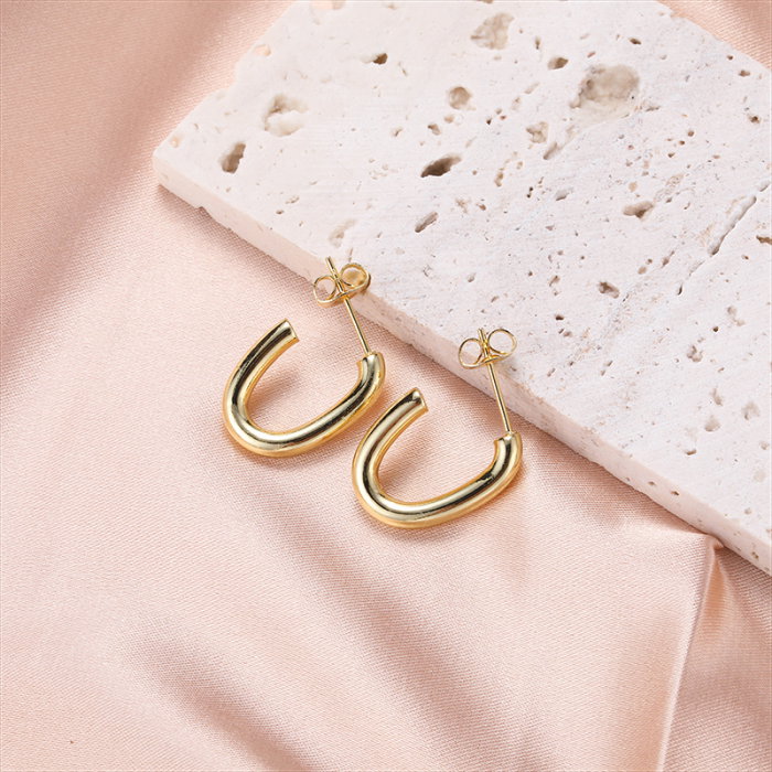 Cercei eleganti din inox auriu [3]