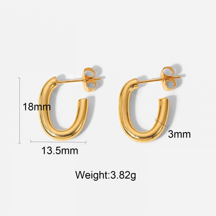 Cercei eleganti din inox auriu [10]