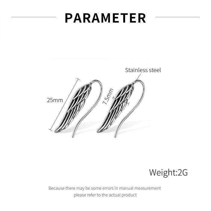 Cercei inox aripi de inger [13]