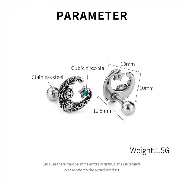 Cercei inox astrali cu trandafiri [13]