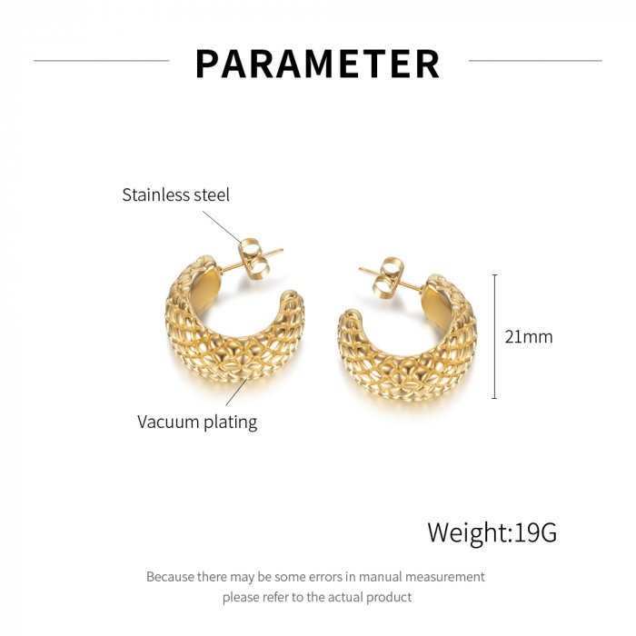 Cercei inox aurii [6]