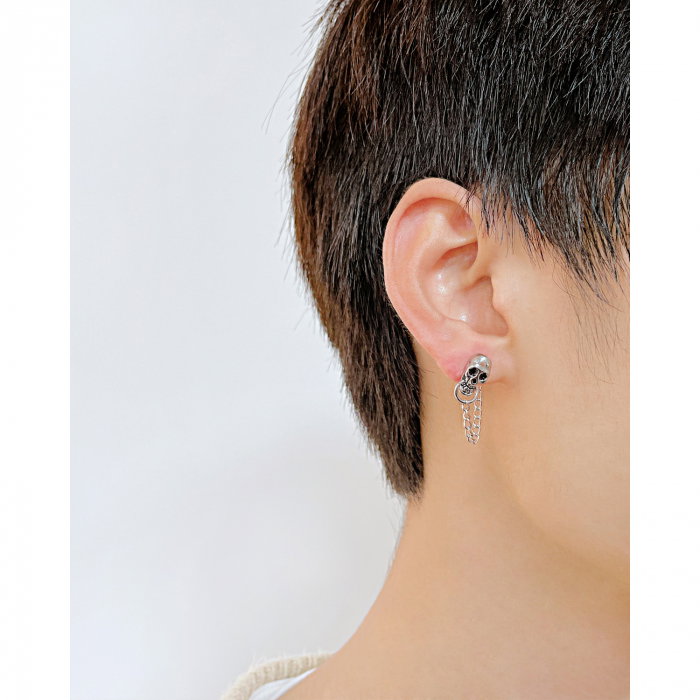 Cercei inox cranii si lanturi [5]