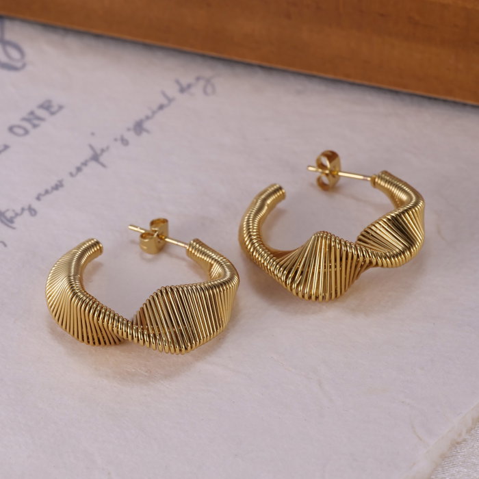 Cercei inox creativi cu striatii [9]