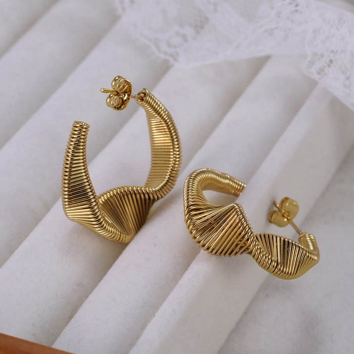 Cercei inox creativi cu striatii [5]