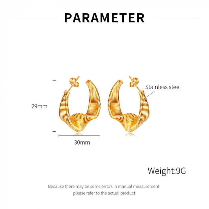 Cercei inox creativi cu striatii [13]