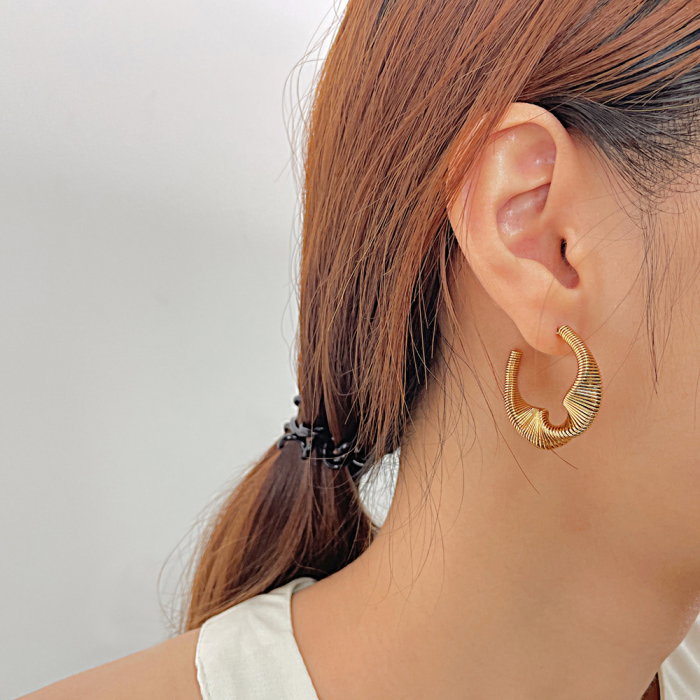 Cercei inox creativi cu striatii [6]