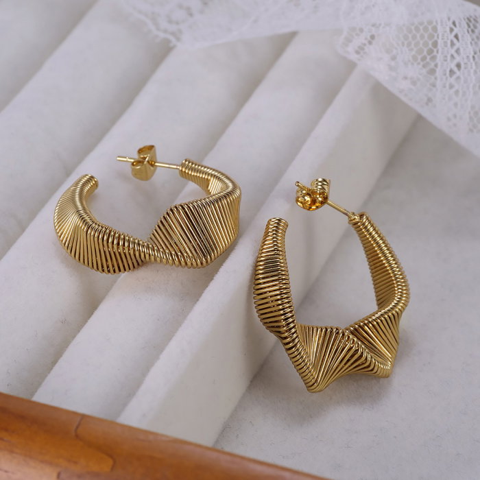 Cercei inox creativi cu striatii [7]