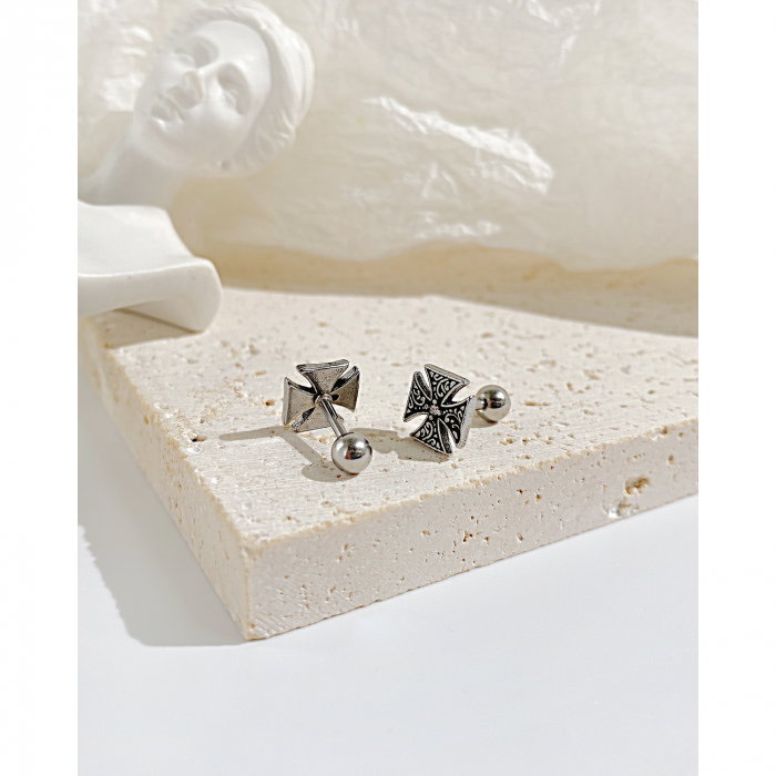 Cercei inox cruce malteza [4]