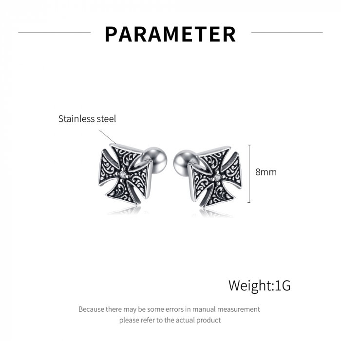 Cercei inox cruce malteza [6]