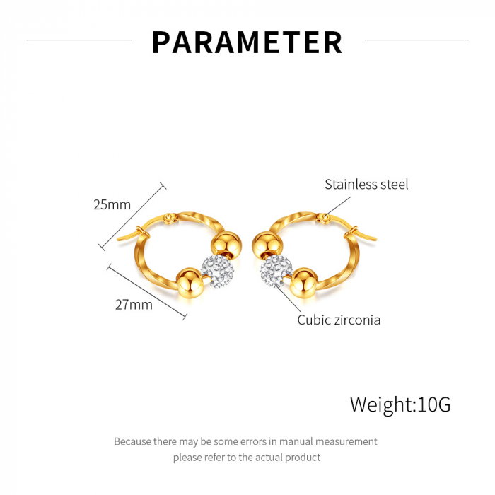 Cercei inox cu bilute si zirconiu [13]