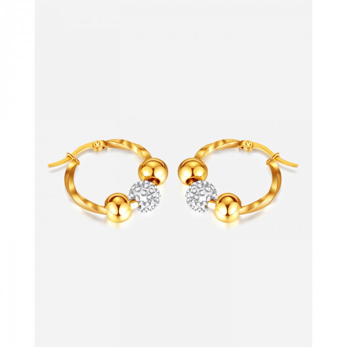 Cercei inox cu bilute si zirconiu [8]