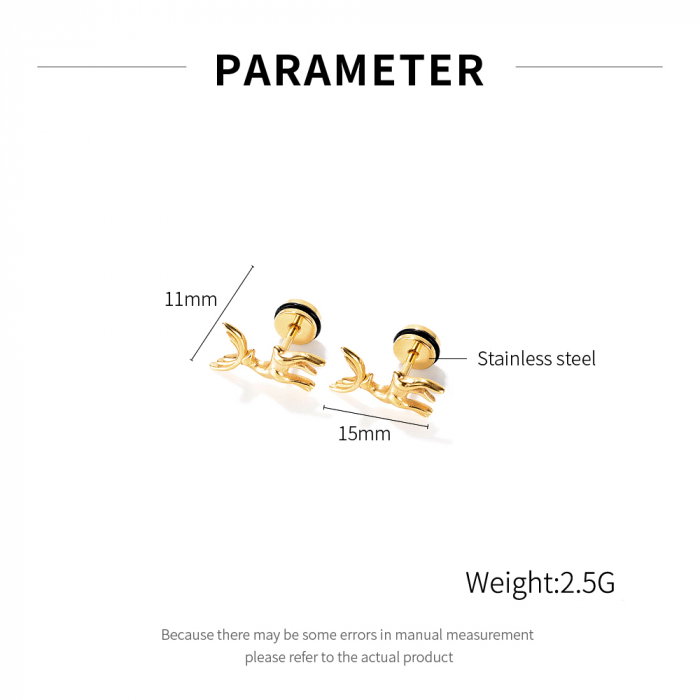 Cercei inox cu cerbi [4]