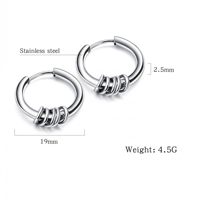 Cercei inox cu cercuri 19 mm [5]