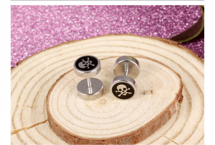 Cercei inox cu cranii [6]