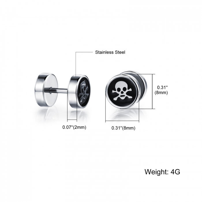 Cercei inox cu cranii [5]