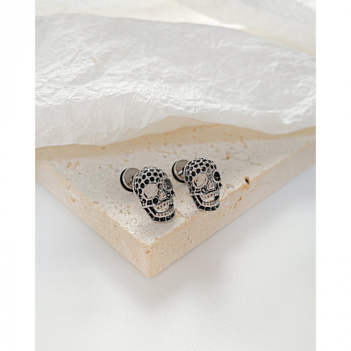 Cercei inox cu cranii [3]