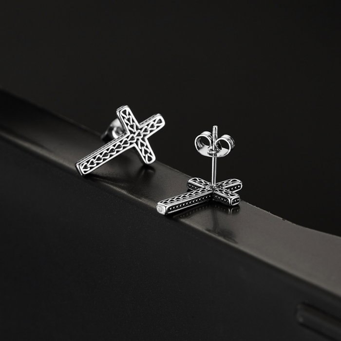 Cercei inox cu cruce [7]