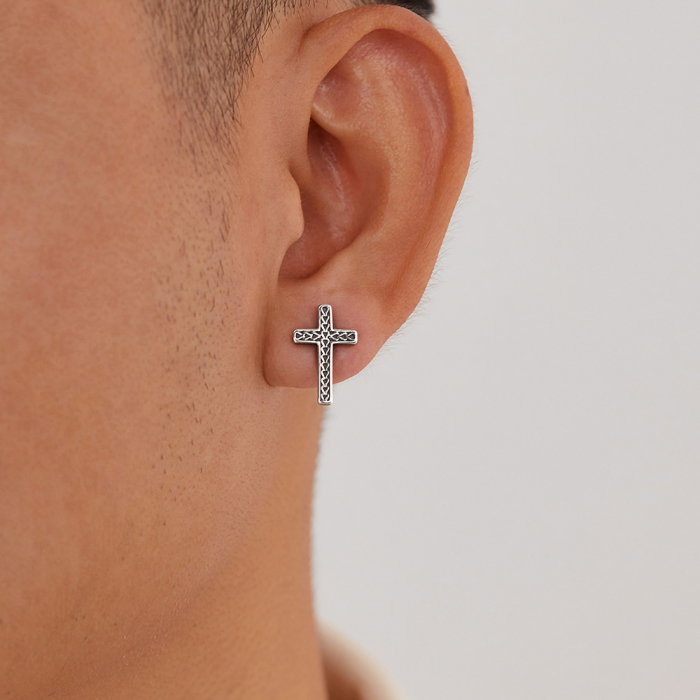 Cercei inox cu cruce [6]