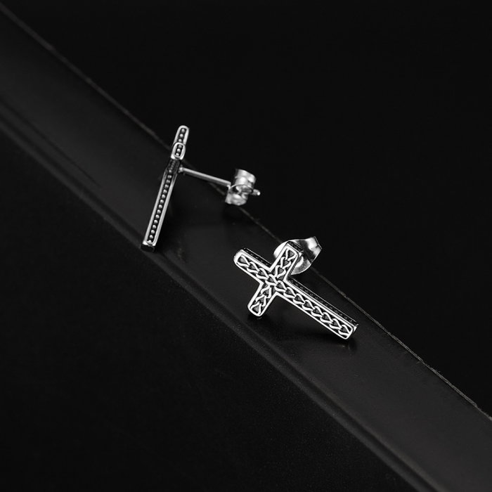 Cercei inox cu cruce [5]