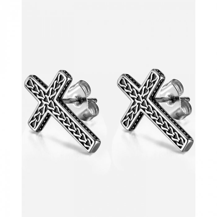 Cercei inox cu cruce [8]
