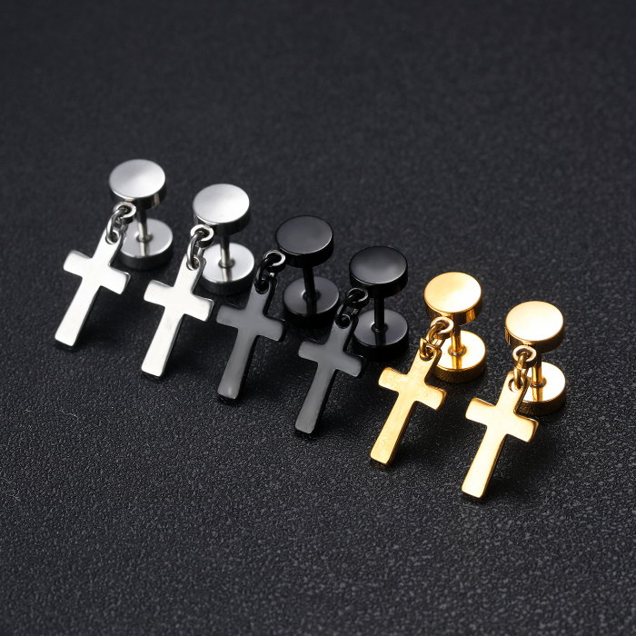 Cercei inox cu cruciulita [4]