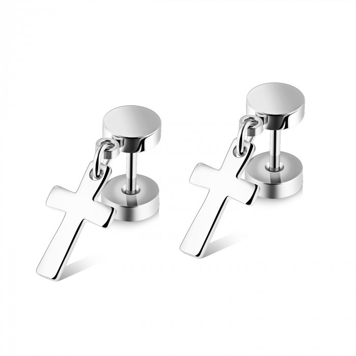 Cercei inox cu cruciulita [1]
