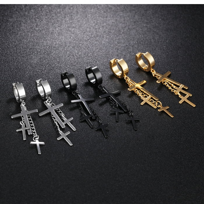 Cercei inox cu cruciulite [6]