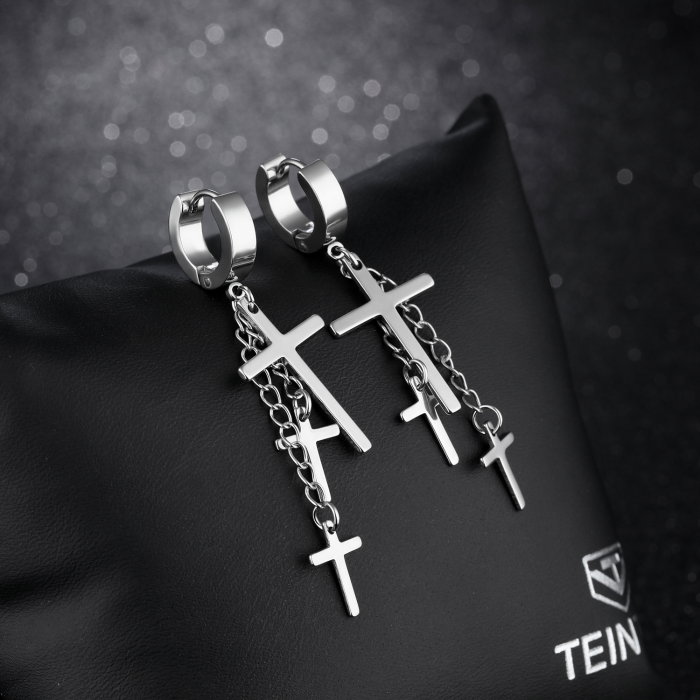 Cercei inox cu cruciulite [3]