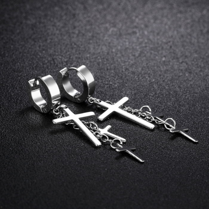 Cercei inox cu cruciulite [2]