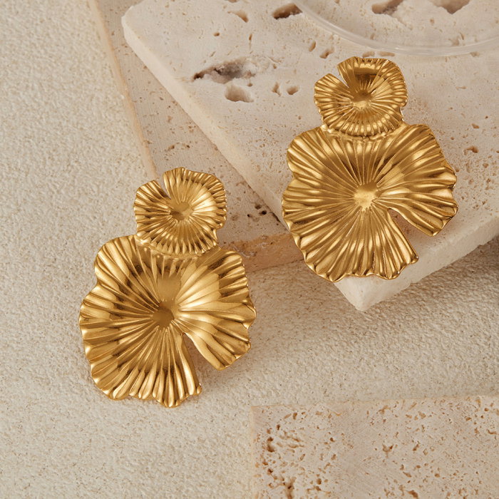 Cercei inox cu flori rochita randunicii [2]