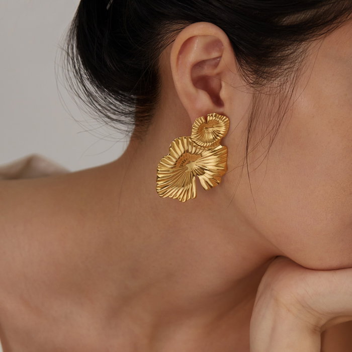 Cercei inox cu flori rochita randunicii [12]