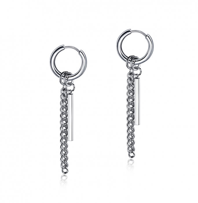 Cercei inox cu lant si pendul [1]