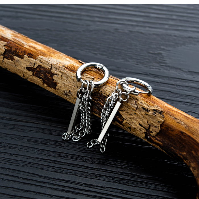 Cercei inox cu lant si pendul [11]