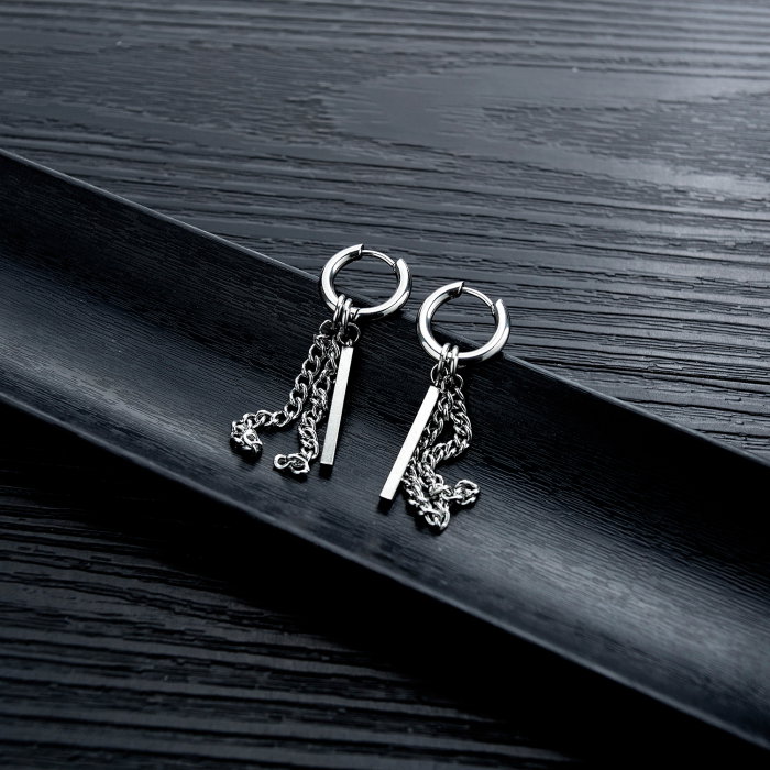 Cercei inox cu lant si pendul [5]