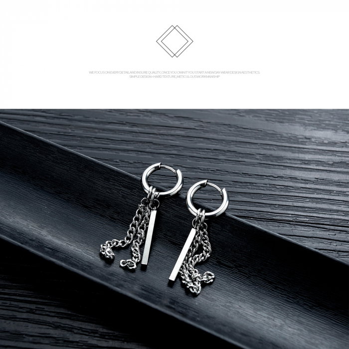 Cercei inox cu lant si pendul [9]