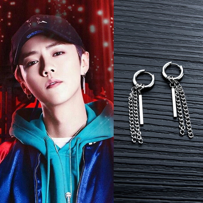 Cercei inox cu lant si pendul [6]