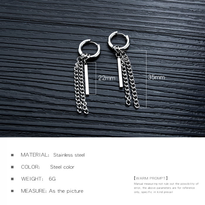 Cercei inox cu lant si pendul [14]