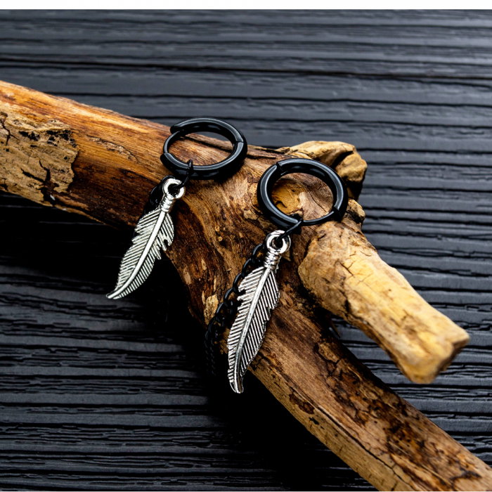 Cercei inox cu pana [6]