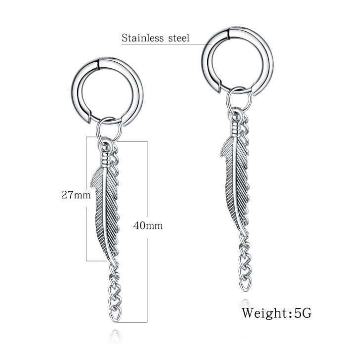 Cercei inox cu pana [4]