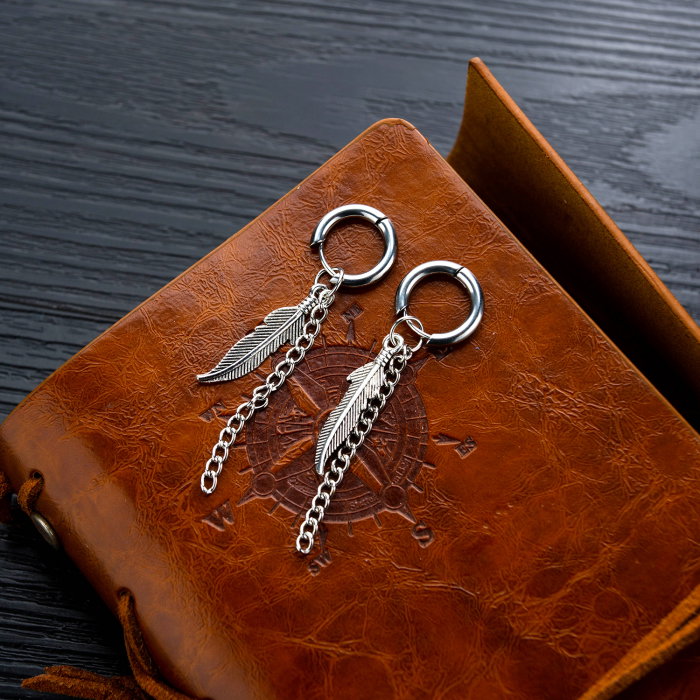 Cercei inox cu pana [5]