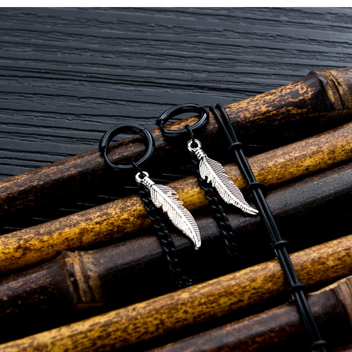 Cercei inox cu pana [2]